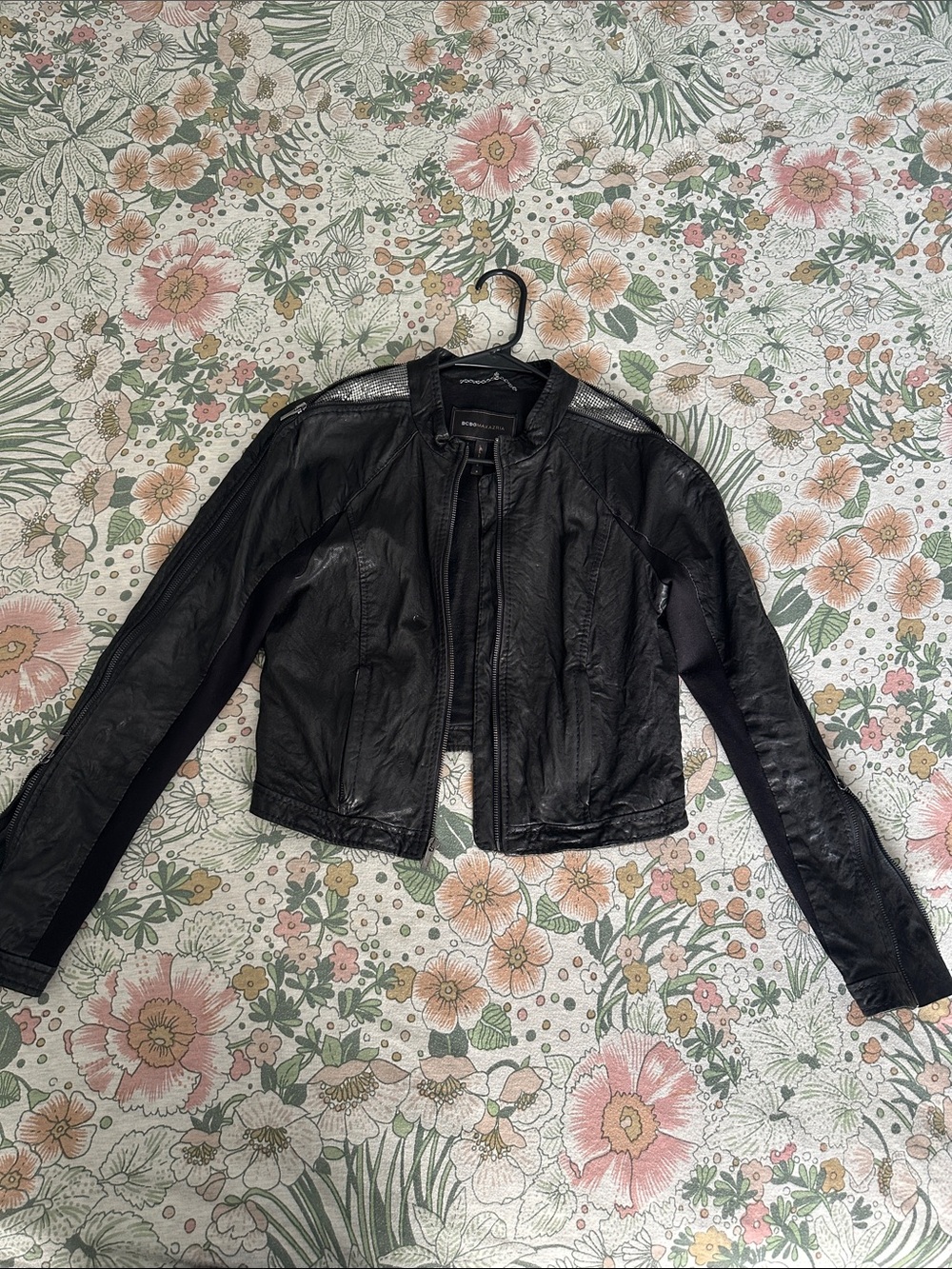 RARE - BCBGMaxazria - Black Women's Leather Moto Jacket